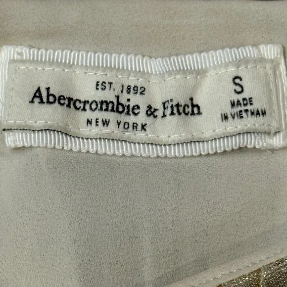 Abercrombie & Fitch Gold Champagne Pleated Swing Tank Top Sz. Small - Picture 8 of 9